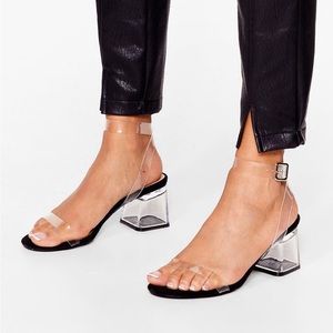 Clear Low Block Heel